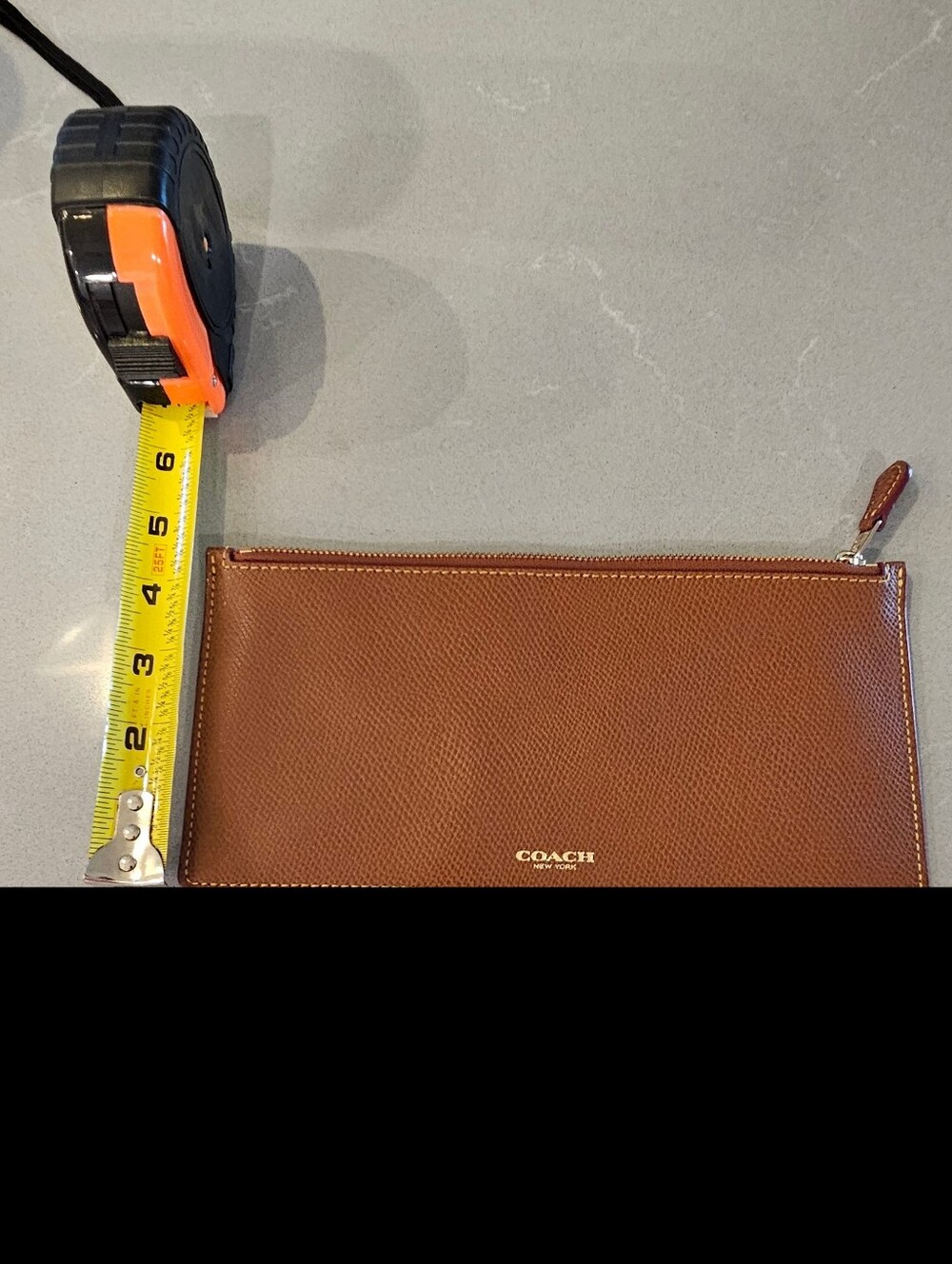 Coach New York Zip Pouch Brown Crossgrain Leather - Picture 7 of 7